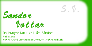sandor vollar business card