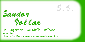 sandor vollar business card